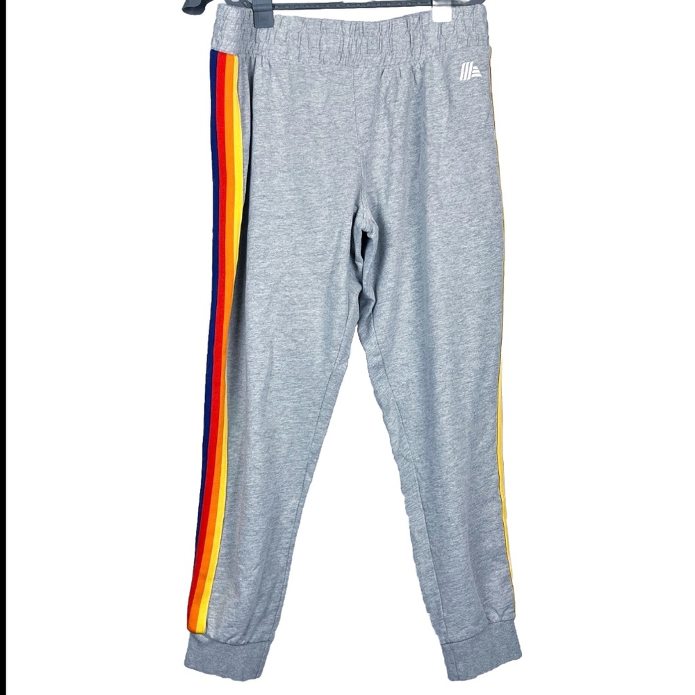 ALDI Gear Grey Rainbow Stripe Cotton Sweatpants Jogger NEW